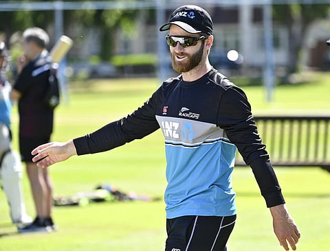 New Zealand captain Kane Williamson reacts during a nets session at Edgbaston, Birmingham. (Photo | AP)