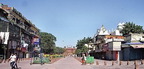 A deserted Chandni Chowk Market during lockdown in the national capital. (Photo| Parveen Negi, EPS)