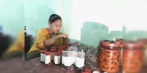 Arunachal Pradesh's pickle queen Yade Dujom. (Photo| EPS)