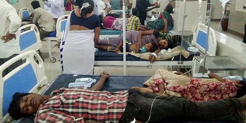 Patients undergoing treatment at the Utnoor hospital. (File Photo)