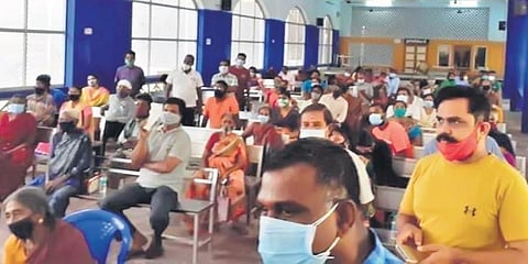 A vaccination camp on a school campus in Chennai. (Photo | EPS)