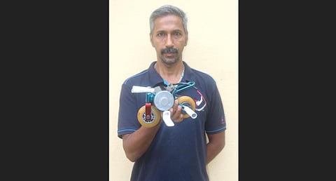 Meet Santhosh who has designed and developed 'Mooshiqk3', the world's smallest rideable electric bike, which has now entered the golden book of world records.