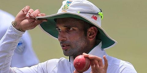 Keshav Maharaj became just the second South African and first in more than 60 years to take a Test hat trick. (Photo | AP)