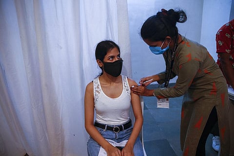 A doctor administers Covaxin vaccine against the coronavirus during a vaccination for those above age 18 in Mumbai. (Photo | AP)