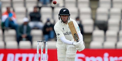 Ross Taylor plays a shot during the fifth day of the World Test Championship final cricket match between New Zealand and India, at the Rose Bowl in Southampton. (Photo | AP)