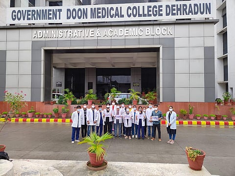 A candle march was also organized by the interns at Doon Medical College, Dehradun. (File Photo | Special Arrangement)