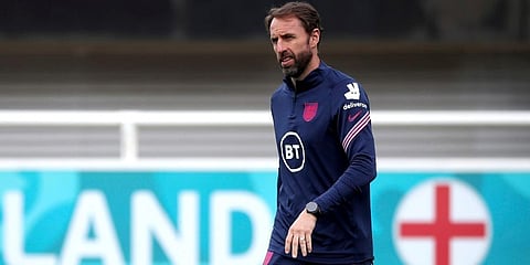 England manager Gareth Southgate during a training session at St George's Park, Burton upon Trent. (Photo | AP)