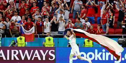 Czech Republic's Vladimir Coufal celebrates winning 2-0 against Holland. (Photo | AP)