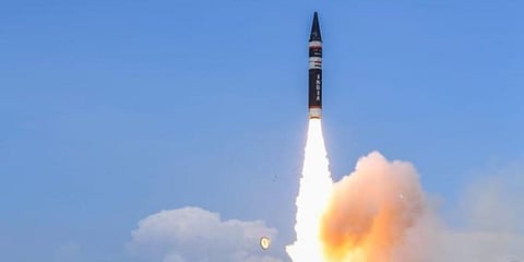 India successfully test-fired the Agni-Prime missile today, off the coast of Odisha. (Photo | DRDO)