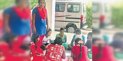 Students at Roja's tuition. (Photo| EPS)