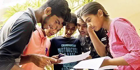 Image of students checking results used for representational purpose only. (File Photo | EPS/Vinay Madapu))