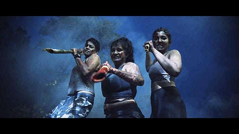 A still from '3Devi'