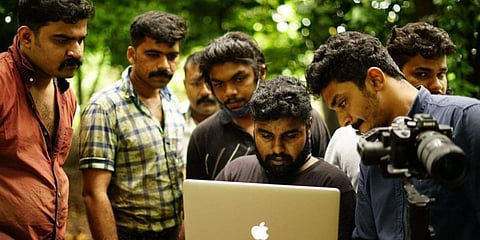 Habeeb Muhamed on the sets of 'Thuruth'