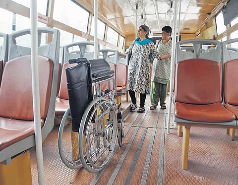 (Representative Image)
According to the draft, all new buses procured under Central schemes must include low-floor entry, ramps, safety belts, and designated wheelchair areas.