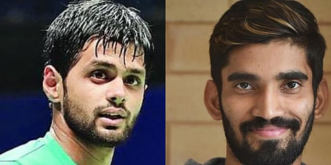 Shuttlers Sai Praneeth (L) and Kidambi Srikanth. (File photo| EPS)