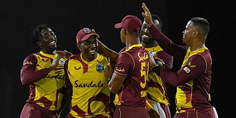 The victorious West Indies team. (Photo @windiescricket)