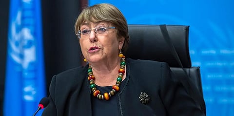 In this Dec. 9, 2020 file photo Michelle Bachelet, UN High Commissioner for Human Rights, speaks during a press conference in Geneva, Switzerland. (File photo | AP)