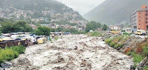 River Beas looks ominous after after heavy rains in Himachal’s Kullu district | PTI