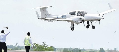 Trainee Aircraft Diamond DA42 at Kalaburagi Airport. (File Photo | Express)