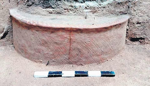 Apart from the ring well, the Archaeology department found the head of a female figurine made of terracotta | Express