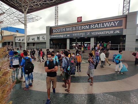 The Yesvantpur railway station is set to have a bus bay in three months (Express Photo | Ashish Krishna)