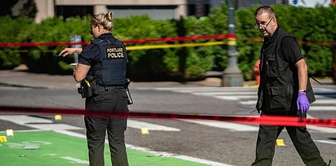 Police investigate an overnight shooting Saturday, July 17, 2021 in Portland, Oregon. (Photo | AP)