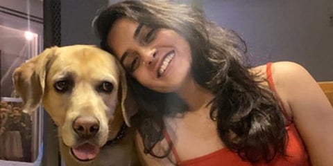 Rishika Menon with her pet