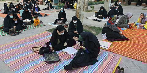 Worshippers wearing protective face masks to help prevent the spread of the coronavirus pray during Arafat Day at a park in southern Tehran, Iran, Tuesday, July 20, 2021. (Photo | AP)