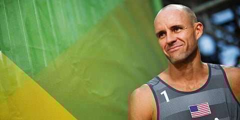 Jake Gibb, of the United States will be the oldest volleyball player — beach or indoor — in Olympic history. He is entering the fray with Tri Bourne. (File Photo | AP)