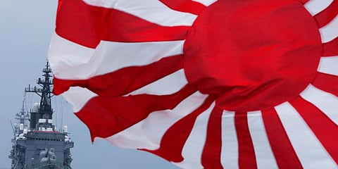 Japan considers the “rising sun” flag part of its history. (File Photo | AP)