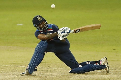 Suryakumar Yadav plays a shot during the first one day international cricket match between Sri Lanka and India in Colombo, Sri Lanka, Sunday, July 18 (Photo | AP)