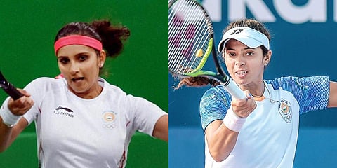 Veteran player Sania Mirza (L) and Ankita Raina (File photo| PTI)