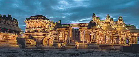 A file picture of illuminated monuments during one of the previous editions of Hampi By Night | Express