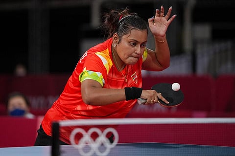 Indian paddler Sutirtha Mukherjee. (Photo | AP)