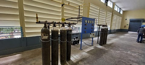 The Oxygen Cylinder Bottling Plant that will be launched at Rail Wheel Factory in Yelahanka shortly. (Photo | Express)