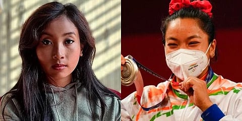 Fitness enthusiast Ankita Konwar (L) and Olympic silver medallist Saikhom Mirabai Chanu (Photo | AP and Instagram)