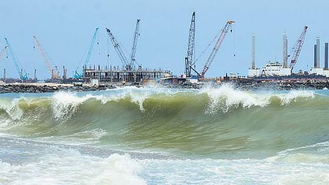 The Vizhinjam International Seaport project site in Thiruvananthapuram