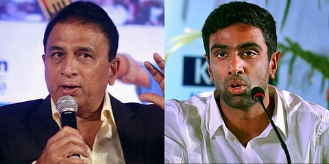 Former Indian captain Sunil Gavaskar (L) and Indian off-spinner Ravichandran Ashwin (Photo | PTI)