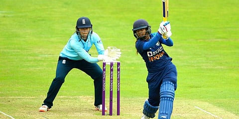 India's Mithali Raj in action against England. (Photo | AP)