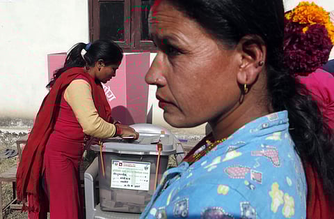 FILE | A Nepalese woman casts vote during the legislative elections in Nepal on Nov. 26, 2017. (AP Photo)