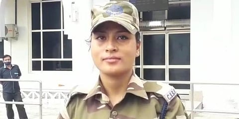 Indian boxer Lovlina Borgohain's sister Lima who works for the CISF at the Jodhpur Airport. (Photo | Special Arrangement)
