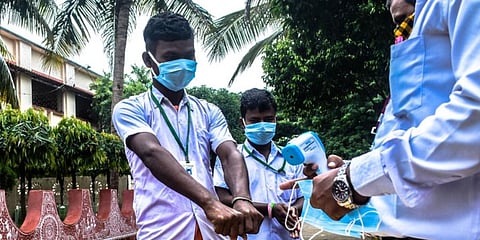 Students ahead of entering classes in a school in Odisha. (Photo | EPS)