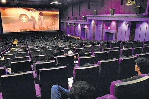 Inside a cinema theatre
