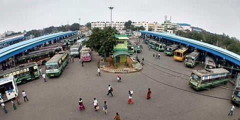 File photo of TNSTC buses at the Tiruchy Central bus stand. (Express Photo | MK Ashok Kumar)