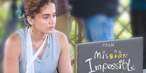 Taapsee in a still released by Mishan Impossible team