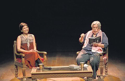 Dancer and actor Mallika Sarabhai with filmmaker and author Saeed Mirza