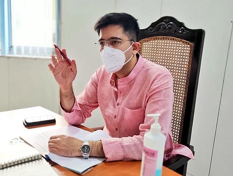Chairman of Delhi Assembly’s Peace and Harmony committee Raghav Chadha. (Photo | Office of Raghav Chaddha, Twitter)
