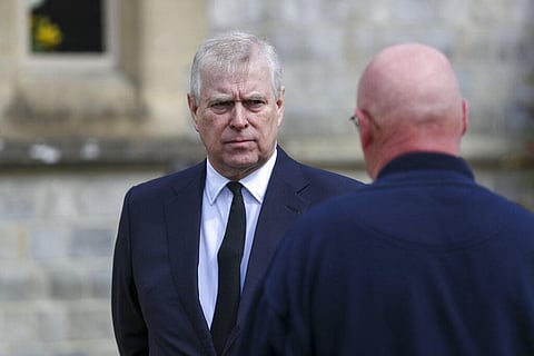 Britain's Prince Andrew attends the Sunday service at the Royal Chapel of All Saints at Royal Lodge, Windsor. (Photo | AP)