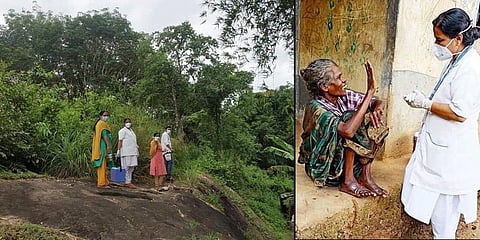 Health team on its way with Covid vaccine in rural Wayanad. (Photo | Special Arrangement)