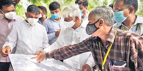 Social Welfare Minister Rajendra Pal Gautam in Seemapuri constituency on Wednesday.